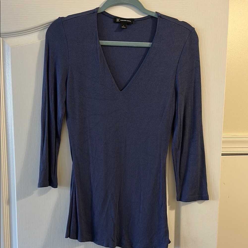 Women's V-Neck Blue Top